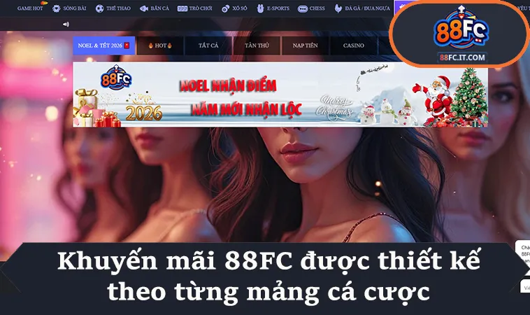 Khuyến mãi 88FC được thiết kế theo từng mảng cá cược